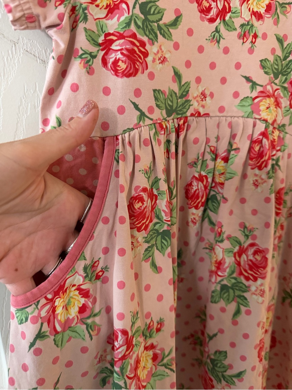 Matilda Jane Pink Floral Polka-Dot Pocket Dress - Picture 4 of 4